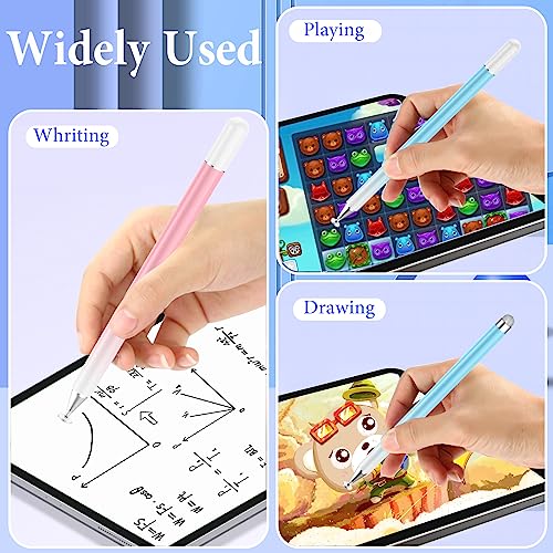 Stylus Pens for Touch Screens,2 in 1 Magnetic Disc Stylus Pen for iPad with Magnetic Cap, iPad Tablet Pen Compatible with iPhone/iPad/Android/Microsoft/Surface/Switch 2 All Capacitive Touch Screens - color: Pink+Blue