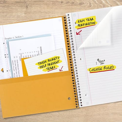 Five Star Spiral Notebook + Study App, 5 Subject, College Ruled Paper, 8-1/2" x 11", 200 Sheets, Fights Ink Bleed, Water Resistant Cover, Black (72081) - color: Black, size: 1 Count (Pack of 1)