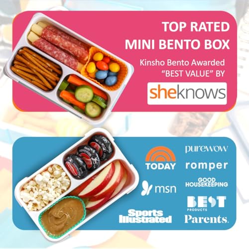 Small Glitter Snack Containers for Kids Toddlers - 3 Compartments (Set of 2) - Leak-Proof Reusable Boxes with Lids -BPA-Free Plastic Mini Bento Lunch Box - Ideal for School, Holds 2 Cups (Pink+Purple) - color: Pink Lilac Sparkle MINI 2pk
