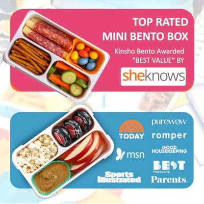 Small Glitter Snack Containers for Kids Toddlers - 3 Compartments (Set of 2) - Leak-Proof Reusable Boxes with Lids -BPA-Free Plastic Mini Bento Lunch Box - Ideal for School, Holds 2 Cups (Pink+Purple) - color: Pink Lilac Sparkle MINI 2pk