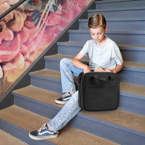 Sturdy 3-Ring Zipper Binder with Shoulder Strap for School – Beautiful 2-Inch Zip-Up Binder with Extra Pockets Holds 500 Sheets, Books & Laptop – Easy-to-Carry Trapper Keeper Made of Premium Fabric - color: Black