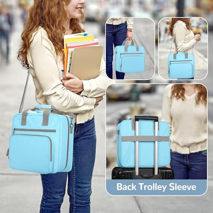 Yarwo 2026 Upgraded Zipper Binder 3 Ring with Pencil Pouch, 500 Sheets Binder Bag with 5-Tab Expanding File Folder and 14” Laptop Padded Sleeve, Portable Zipper Bag for College, Office, Home, Blue - color: Blue