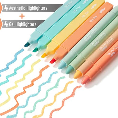 Mr. Pen- Aesthetic Highlighters and Gel Highlighters, 8 Pack | Pastel Color Bible Highlighter No Bleed, No Bleed Highlighter for Bibles, Fast Dry for Bible Journaling, Planner