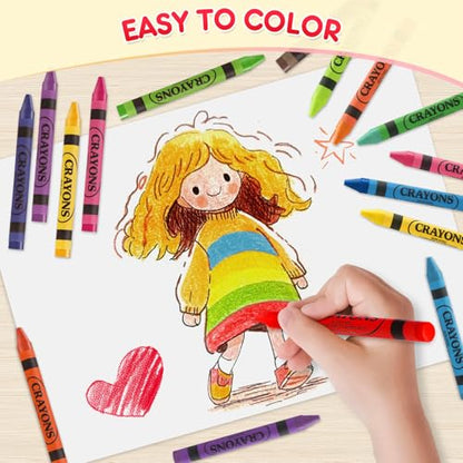 36 Pack Crayons Bulk, Premium Crayon for Arts Crafts, Back to School Essentials for Kid Toddler, Non Toxic Washable Crayon Party Favors Supplies for Classroom Homeschool, 24 Count Crayons Each Box