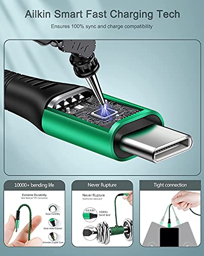 USB C Charger Cable for iPhone 17 Pro Max/Plus/Air/16e, Fast Charging USBC Cord for Android & iPhone 16e, 16 Pro Max 15 Pro, Samsung Galaxy S25 Ultra S24 A17 A16, Google Pixel 9a, 10 Pro, USB-C Wire - size: 3ft, style: USB C