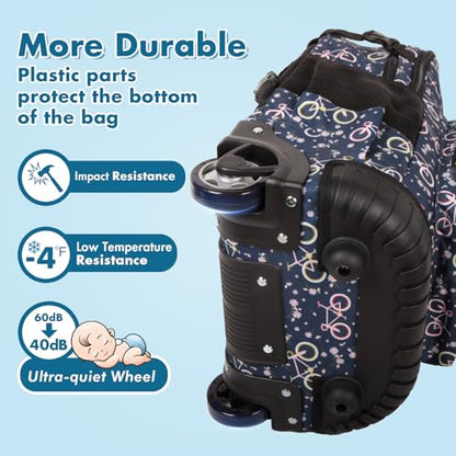 Tilami Rolling Backpack for Kids 18 inch Boys and Girls Laptop Backpack,Bicycle - color: Bicycle