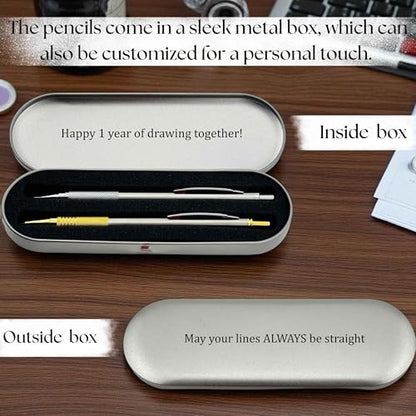 Custom Engraved Mechanical Pencil Set – Personalized 0.7mm & 2.0mm Refillable Drafting Tools – Gift for Architects, Engineers, Students, Designers, Graduation (Pencils Set Engraved) - style: Pencils Set Engraved