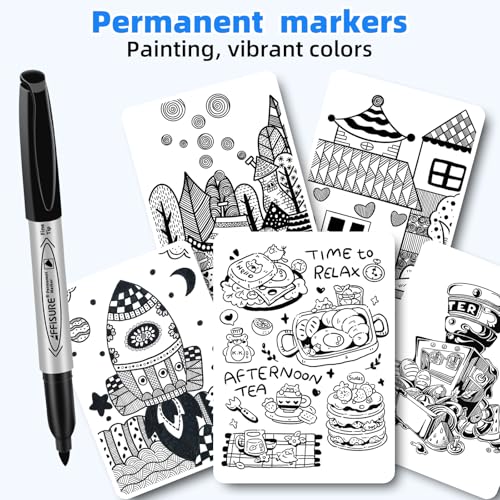 Permanent markers, 120 packs permanent markers bulk, quick drying in one second, waterproof, smooth, not easy to erase, durable, can be marked on glass, tiles and cloth, office supplies,Gray shell - size: 1 Count (Pack of 120)