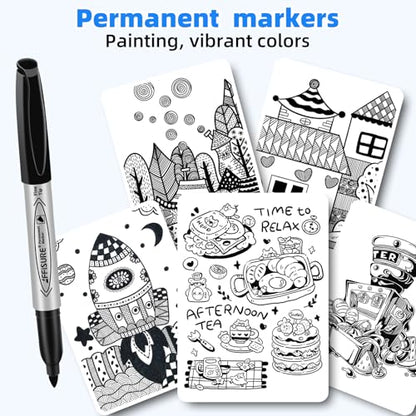 Permanent markers, 120 packs permanent markers bulk, quick drying in one second, waterproof, smooth, not easy to erase, durable, can be marked on glass, tiles and cloth, office supplies,Gray shell - size: 1 Count (Pack of 120)