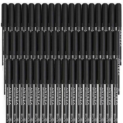 ARTEZA Black Dry Erase Markers Pack of 52, Fine Tip, Low-Odor Black Ink, Classroom-Preferred Whiteboard Markers - size: 1 Count (Pack of 52)