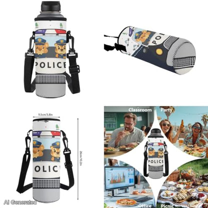 Cute Police Car Backpack for Kids Backpack Set of 4 with Lunch Bags Box Pencil Pouch for Boys Age 6-12 4Th 5Th 6Th Grade Water Bottle Holder Middle Kindergarten Primary School Bag 17 inch - color: Cute Police Car