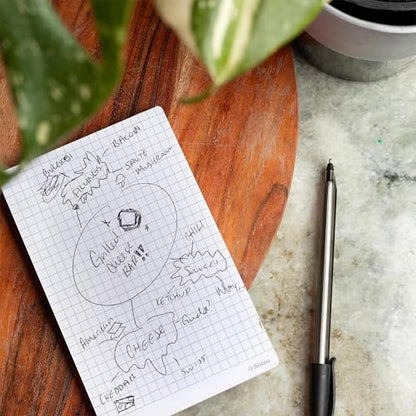 Notsu Graph Grid Small Desk Notepad 2 Pack | Minimalist Graphing Memo Note Pads | Premium Thick 120gsm Paper, 50 Double Sided Pad Sheets, 3.9" x 6.3" - size: 3.9" x 6.3", style: Graph Paper