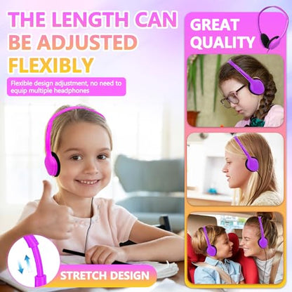 Class Set Headphones for Kids Students School Classroom 20 Pack | Bulk Headphones for Kids Adjustable with 3.5 mm Jack for Library Children Mixed Colors