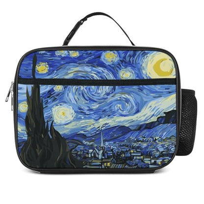 Art Starry Sky Lunch Bag Insulated Reusable Lunch Box Kids Girls Boys Cooler Thermal Tote Bag For Men Women School Work Picnic - color: Starry Sky