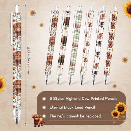 Sinload 60 Pcs Mechanical Pencil Bulk, 0.7 mm Cute Motivational Mechanical Pencil for Writing, Sketching, Drawing, Gifts from Teacher Reward Office Supplies Bee Party(Cow) - style: Cow