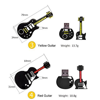 5x16GB USB Flash Drive Musical Instruments USB 2.0 Memory Stick Pen Drive(Yellow Guitar,Red Guitar,Cello,Violin,Piano) - color: 5xMusical instruments, size: 16GB