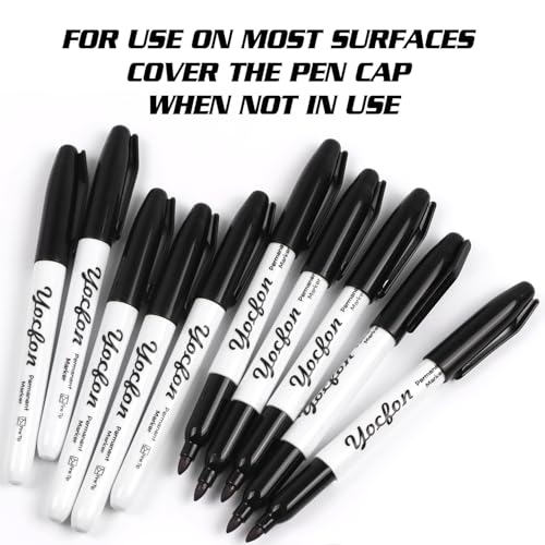 Permanent Markers, 72 Count Black Permanent Markers Set, Fine Tip, Waterproof Markers, Works On Plastic, Wood, Stone And Metal For Doodling, Marking