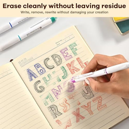 6 Counts Erasable Gel Pens, 0.7mm Fine Point Retractable Clicker Pens with 6 Black Blue Refills,Make Mistakes Disappear for Writing Planner Drawing and Crossword Puzzles - color: Black/Blue Ink - 6 Pack