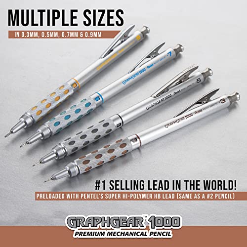Pentel GraphGear 1000 Automatic Drafting Pencil (0.3mm), Black Accents, 1 Each (PG1013G) - color: 1 Pack, style: 0.3mm