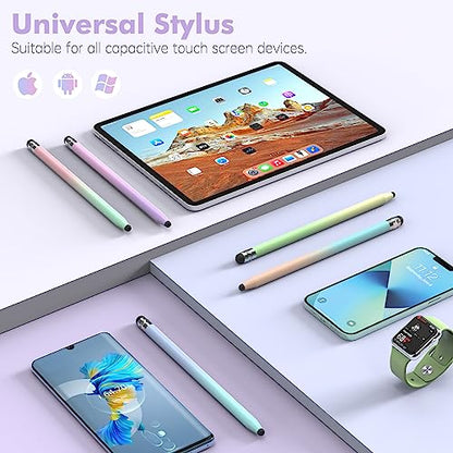 5Pcs Stylus Pens, 2 in 1 Stylus Pen for Touchscreen High Sensitivity Capacitive Stylus for iPad, iPhone, Android Samsung Tablets Skylight Calendar All Universal Touchscreen Devices with 10 Rubber Tips