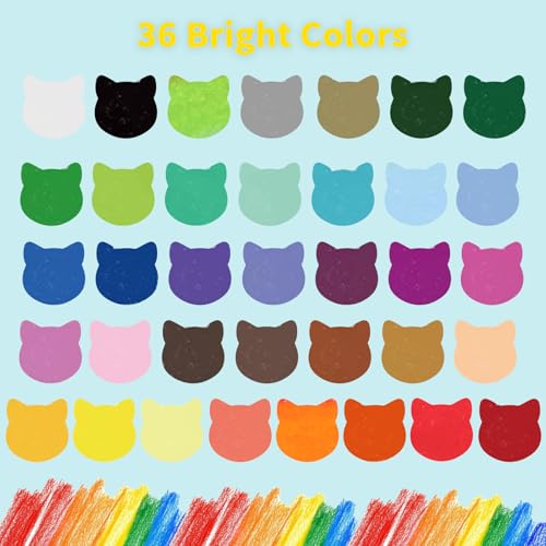 Prudiut 36 Color Silky Twistable Crayons for Artist, Washable Art Supplies, Multicultural Pastel Gel Crayons, Easy Grip Coloring Gift