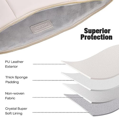 MoKo 9-11 Inch PU Leather Tablet Sleeve Bag Padded Protective Carrying Case | Fits iPad Pro 11-inch M4, iPad Air 11-inch M2, iPad 10th 10.9-inch and iPad Air 4/5th 10.9-inch, White - color: White, size: 9-11 inch