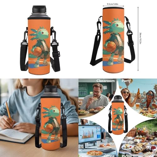17 Inch Kid's 4PCS Backpack Set, Back to School Essentials | Insulated lunch box, water bottle pouch, pencil case, lightweight, padded shoulder straps, for elementary, middle school - color: Basketball Axolotl