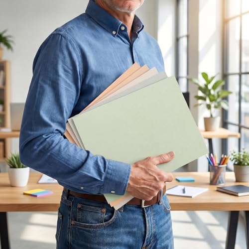 SUNEE Folders with Pockets (25 Pack, Grayish Green), 2 Pocket Folders Fit Letter Size, Paper File Folder for School Office Home Business, Textured Paper - color: Grayish Green, style: 25-Pack