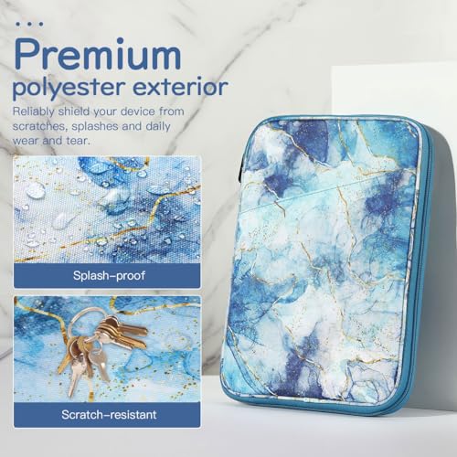 Dadanism 9-11 Inch Tablet Sleeve Bag Carrying Case, Marble Blue | Fits iPad (A16) 11th Gen 11", iPad 10th Gen 10.9" Air 5/4, iPad Air M4/Pro 11", iPad 9/8/7th 10.2", Galaxy Tab A11+ Plus 11" - color: Marble Blue, size: 9-11 inch