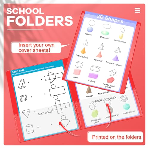 Henoyso 100 Pcs Folders Take Home Heavy Duty 2 Pocket Homework Folder for Students Parent Teacher Communication, 11.8 x 9.45 Inch(Red) - color: Red