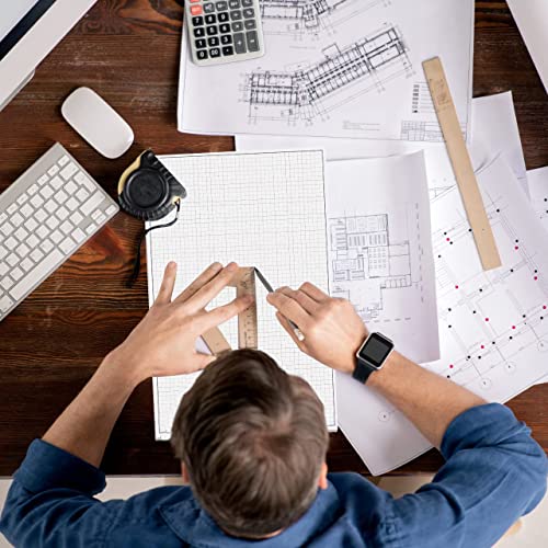 Performore 1 Pack Grid Paper Pads, 50 Sheets per Pad 11" x 17" Graph Paper Glue Top Binding Double Sided 4x4 Quadrille White Paper for Engineering Or Technical Drawings, Blueprint, Drafting - size: 11" X 17" - 1 Pack