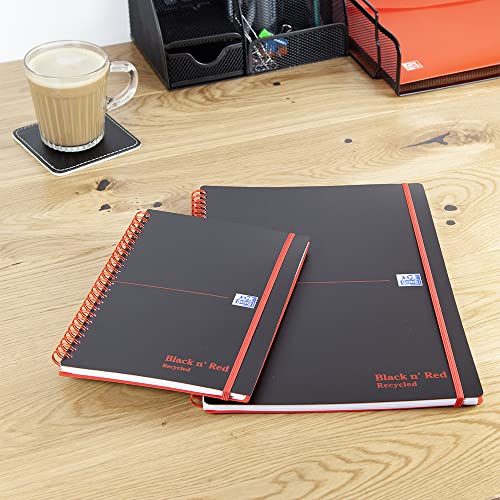 Black n' Red A5 Recycled Twinwire Poly Cover Notebook - Black/Red