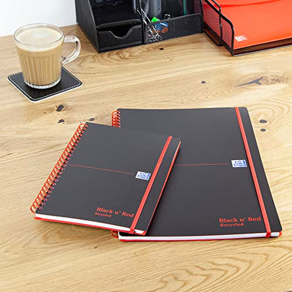 Black n' Red A5 Recycled Twinwire Poly Cover Notebook - Black/Red