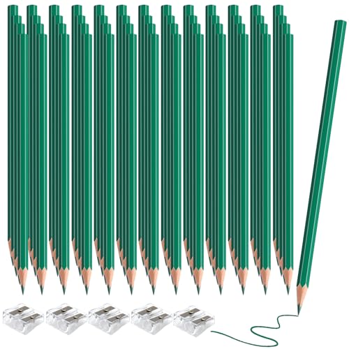 60 Pack Bulk Green Colored Pencils for Kids, Pre-sharpened Art Pencils Back to School Supplies Set, Drawing Sketching Pencils for Students, Teachers, Classroom - color: Green