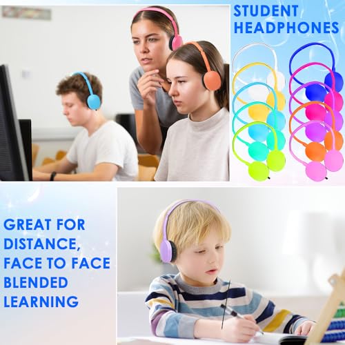 Kids Headphones Bulk 10 Pack for School Classroom Student Children Toddler Boys Girls Teen and Adult, Computer Earphones Class Set of Headphones for Students (PU102,10 Mixed)