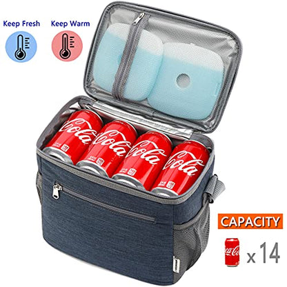 GYEUKHAM Navy Unisex Meal Holder, Durable & Safe, Long-Term Insulation, Leakproof & Water-Resistant, Large Capacity & Multi Compartments, Wide-Open-Design & Portable - color: Navy