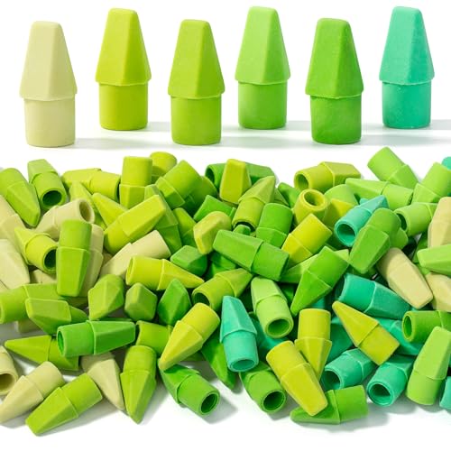 Mr. Pen- Pencil Erasers Toppers, 120 Pack, Colorful, Latex Free, No Smudge | Mr Pen Erasers for Pencils - color: Green Shades, size: 120 Pack