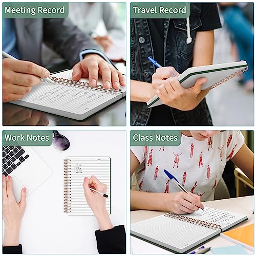 Forvencer A4 Lined Spiral Journal Notebook with 300 Numbered Pages, 11" X 8.5" Thick Journals for Writing with 100GSM Paper, Hardcover Notebooks with Contents for Work, School, Dark Green | Thick Journals for Writing with 100GSM Paper, Hardcover Notebooks