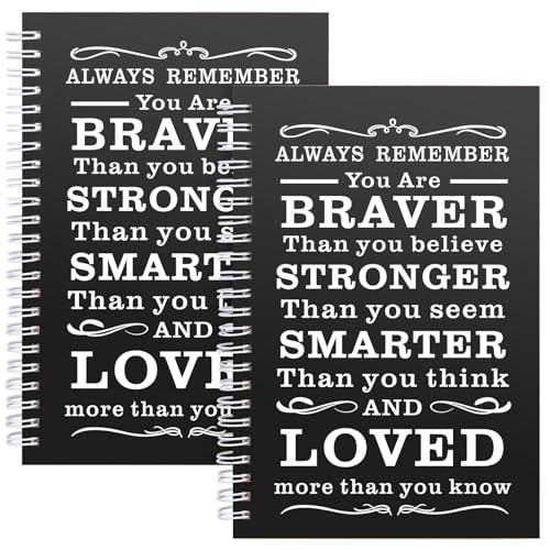 JOHSBYD Spiral Notebook Journal, 2 Pcs Hardcover Spiral Notebooks,College Ruled Hardcover Notebook for Work,A5 Notebooks for Work School Note taking, Lined Journal for Women (2Pcs Always-Black) - color: 2Pcs Always-Black