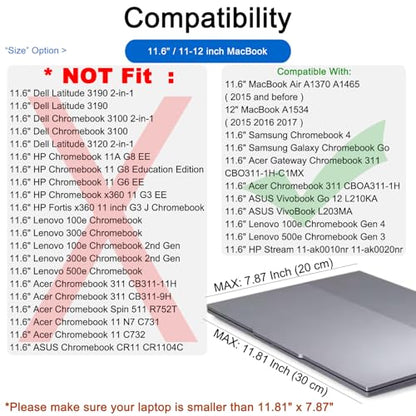 CCPK 11.6 inch Laptop Case Compatible with 12 inch MacBook Air 11 inch ASUS Vivobook Go Lenovo 100e Gen 4 Acer Gateway Chromebook 311 Computer Accessories Bag Sleeve Cover Carrying Case 11 inch, Black - color: Black, size: 11.6" / Old 11-12 Inch MacBook