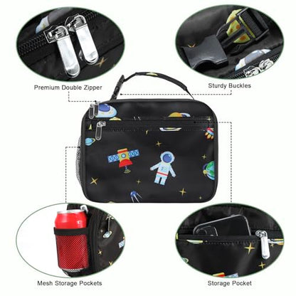Kids Lunch Box for Boys Girls Lunch Bag Insulated Durable Lunchbox Children Lunch Tote Bag for School Astronaut - color: Astronaut