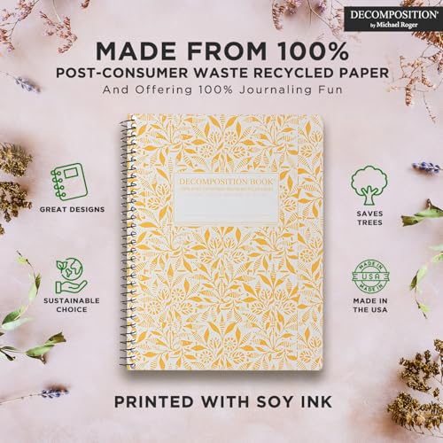 Decomposition Fields of Plenty College Ruled Spiral Notebook - 9.75 x 7.5 Journal with 160 Lined Pages - 100% Recycled Paper - Cute Notebooks for School Supplies, Home & Office - Made in USA - color: Fields of Plenty, style: Spiral-bound