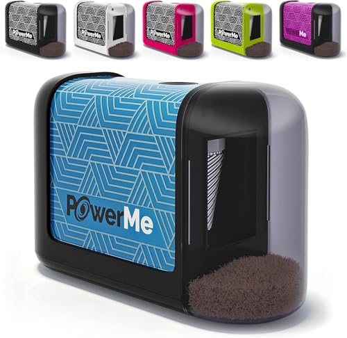 POWERME Electric Pencil Sharpener for Kids, Rechargeable Pencil Sharpeners for Colored Pencils, Suitable for No.2(6-8mm), Home&School - color: Rechargeable