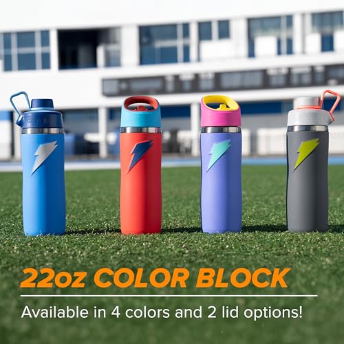 Gatorade 'Overtime' 22oz Stainless Steel Water Bottle, Straw Cap, Purple/Pink - color: Purple/Pink, size: 22 Ounces, style: Straw Cap