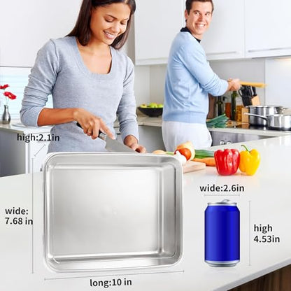 GIUOIDUO stainless steelFood Storage Containers setsstorage box with lidfreezer FrozenKitchen tray with lidOven plateSide dish plate Freezer & Dishwasher Safe - color: 3-Pack