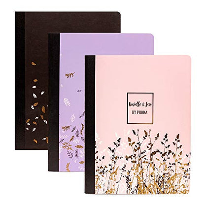 Pukka Pad, Composition Notebooks - 48 Pack of Journals Featuring 140 Pages of College Ruled 80GSM Paper with Sturdy Cover Stock - 9.75 x 7.5in - Rochelle and Jess - color: Rochelle & Jess, size: 48 Pack