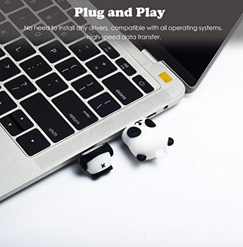 BorlterClamp USB Flash Drive Cute Panda Pattern 32GB Pack of 2 Pcs Pendrive Gift for Students and Children - color: Panda Pattern 32GB*2