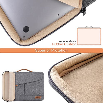 DOMISO 14 Inch Laptop Sleeve Bag Water Resistant Business Briefcase Carrying Shoulder Bag for Lenovo Chromebook S330/Flex 4/Thinkpad L480 E480 T480s/HP ProBook 640 G4/Dell Inspiron 5480 5481,Grey - color: Grey, size: 13.5 - 14 Inch