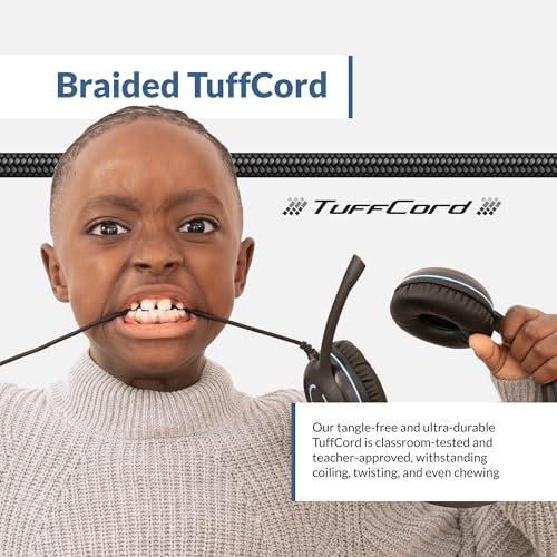 Cyber Acoustics AC-5008A USB Stereo Headset with Microphone for PC – Wired USB Headphones with Mic, Noise Cancelling Computer Headset with in-Line Volume and Mute Controls for Classroom, or Home - size: 1 Pack