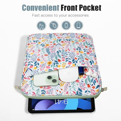 TiMOVO 9-11" Tablet Sleeve Bag for iPad 11-inch A16 2025, iPad 10.9"/10.2"| Air 11 Inch/5th/4th Gen. 10.9", Galaxy Tab A9+/A11Plus 11", Protective Bag with Pocket, Flowers - color: Ac-Flowers, size: 9-11 Inch